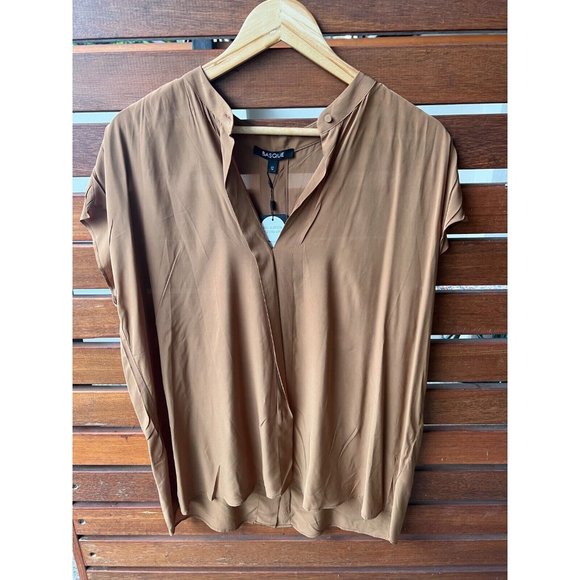 Basque Tops - Basque Size 12 Womens Rust Coloured Blouse Shirt  Corporate Casual